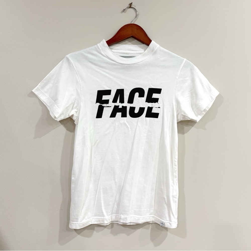 Facetasm “FACE” Graphic T-Shirt White Cotton Made in Japan Unisex Size M US S